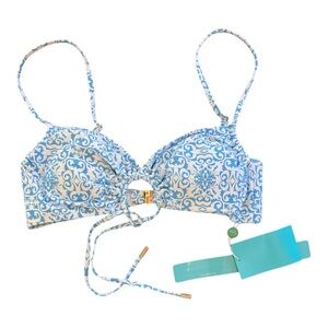 Melissa Odabash Zambia Amalfi Blue Bikini Top NWT